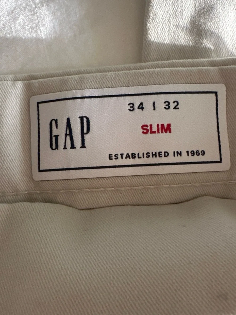 GAP Slim Men's Chinos in Light Cream